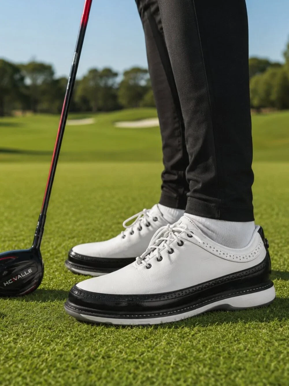 Adidas MC80 Spikeless Golf Shoes White/Black Leather Saddle ID4750 Men Size 9.5